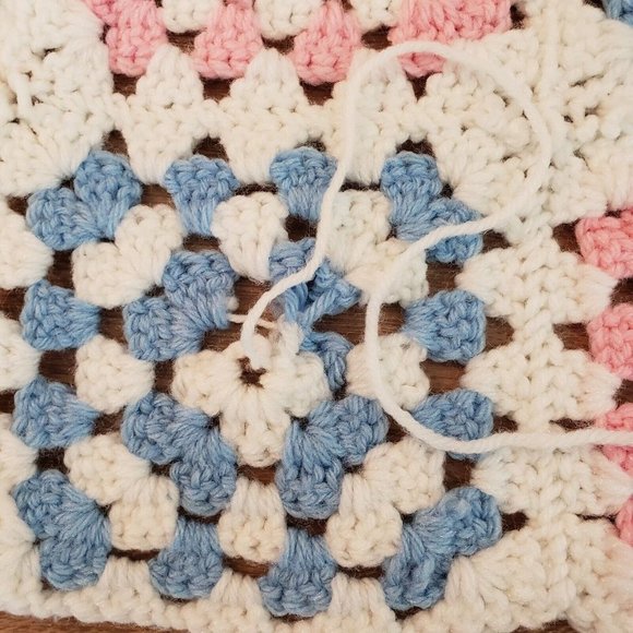 Handmade Crocheted Baby Blanket Multi Colors 36”x 44” - Picture 8 of 9